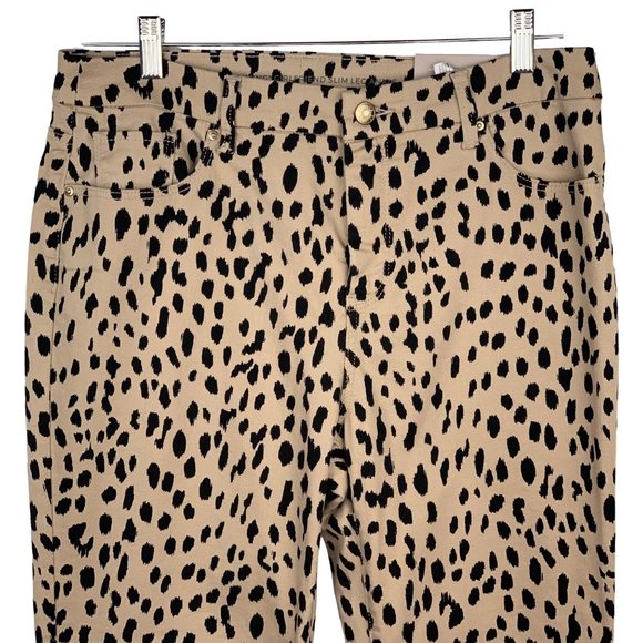 Chico's So Slimming Cheetah-Print Girlfriend Ankle Jeans Size 12 (2) NEW - Picture 3 of 10
